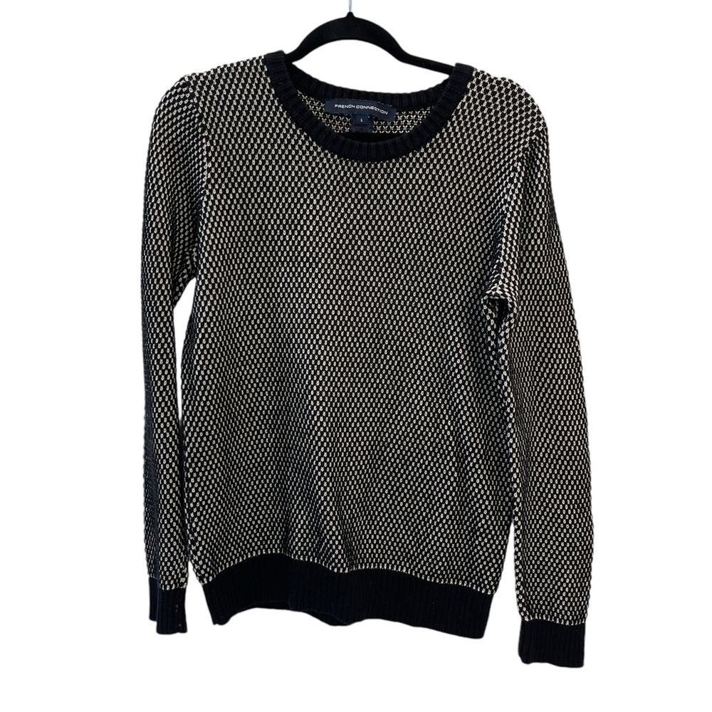 French Connection Black and White knit sweater size large